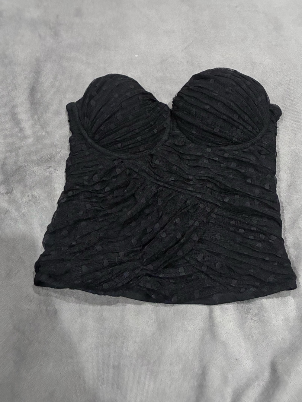 Guess Black Lace Polka Dot Pattern Tube Top